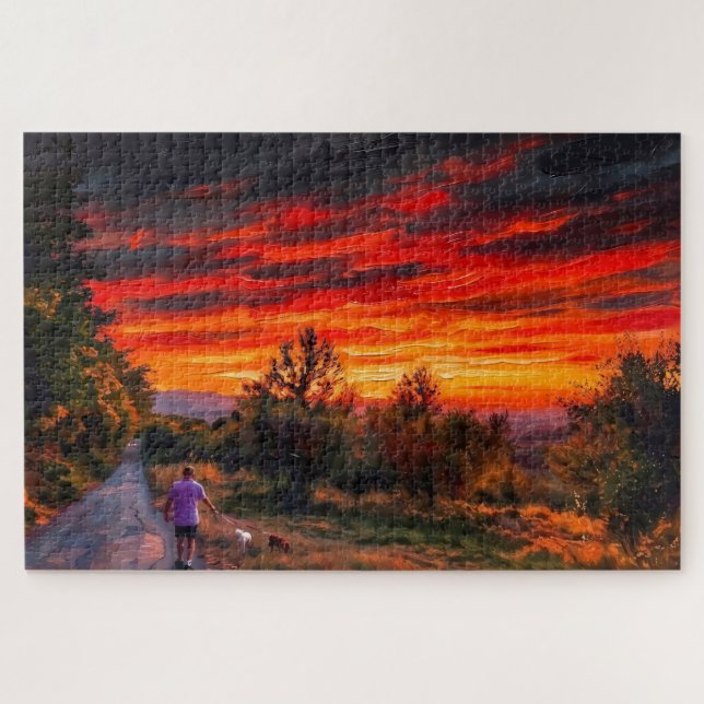 Umbrian Sunset Stroll: Gallery Edition Jigsaw Puzzle (Horizontal)