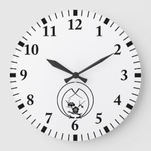 Ume branch in Embracing pine needles Large Clock