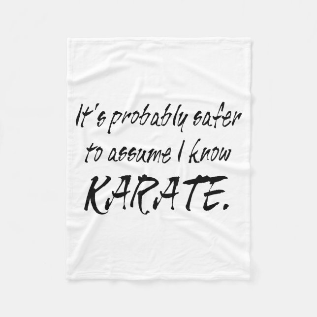Ume I Know Karate T Shirt  Fleece Blanket (Front)