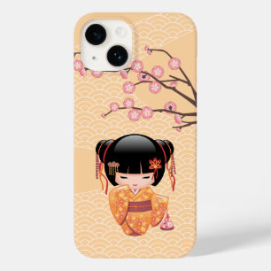 Ume Kokeshi Doll - Japanese Peach Geisha Girl Case-Mate iPhone 14 Case