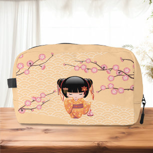 Ume Kokeshi Doll - Japanese Peach Geisha Girl Dopp Kit