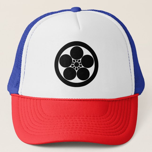 Umebachi-style plum blossom in a circle trucker hat (Front)