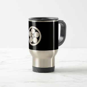 Umebachi-style plum blossom in circle travel mug