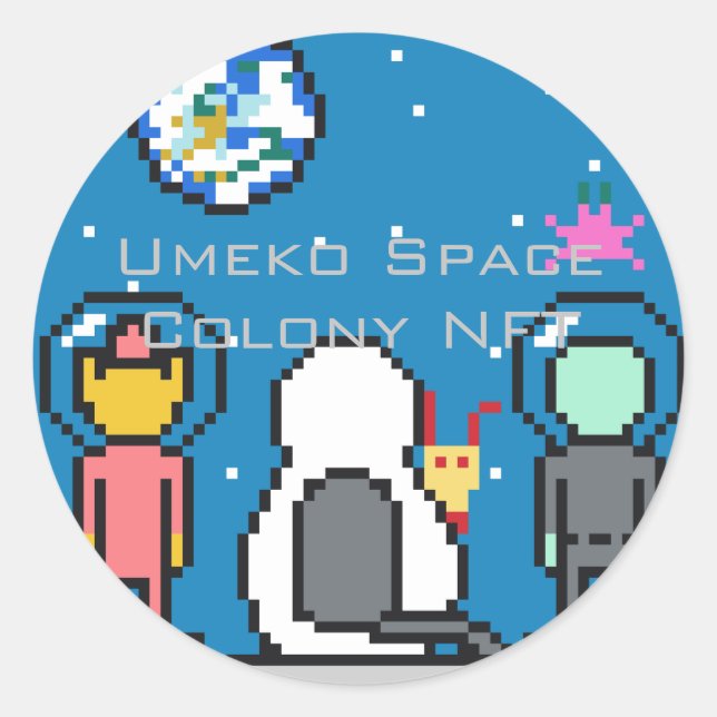 Umeko Space Colony NFT Classic Round Sticker (Front)