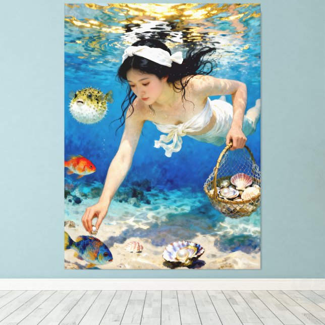 "Umi Blossom" – An Ocean Portrait             Canvas Print (Insitu(Wood Floor))