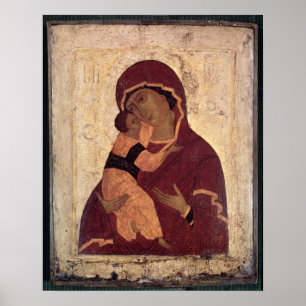 Umilenie Virgin of Wladimir, Moscow School Poster