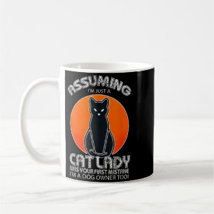 Uming Cat Lady Halloween _ Dog And Black Cat Coffee Mug