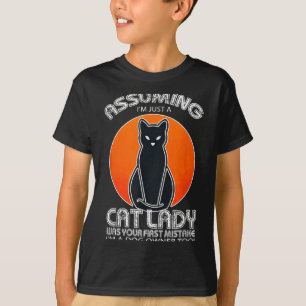 Uming Cat Lady Halloween _ Dog And Black Cat T-Shirt