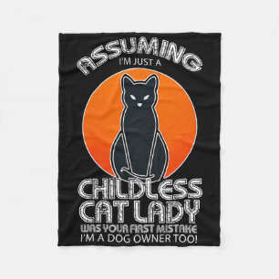Uming Childless Cat Lady Dog And Cat Owners Hallow Fleece Blanket