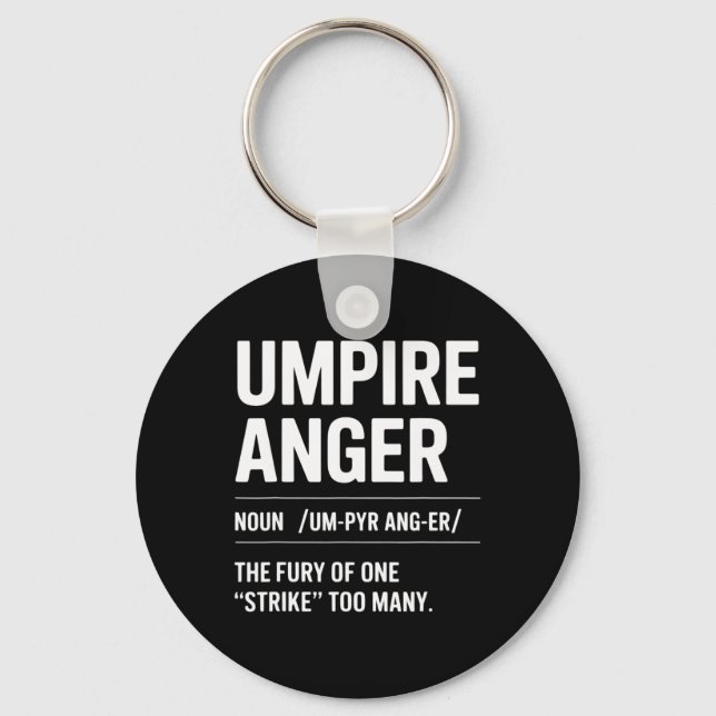 Umpire Anger Glove Pitcher Catcher Sell Definition Key Ring (Front)