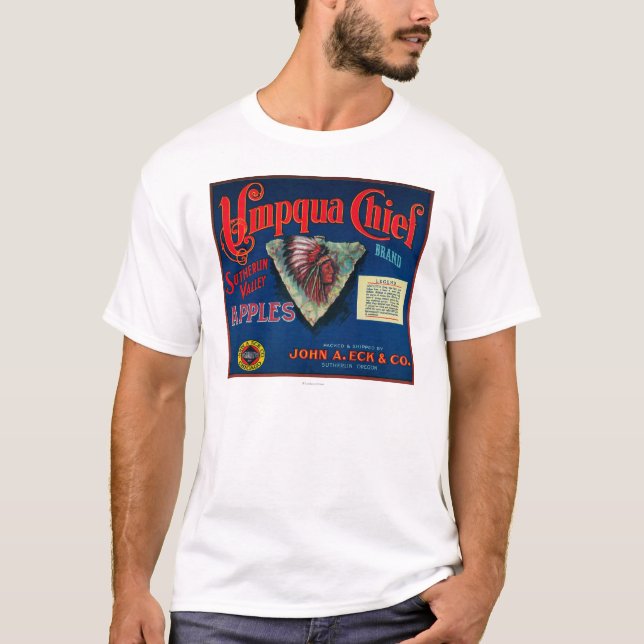 Umpqua Chief Apple Crate LabelSutherlin, OR T-Shirt (Front)