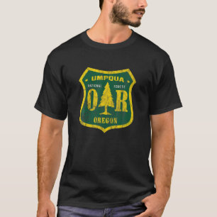 Umpqua National Forest Oregon Shield Retro Vintage T-Shirt