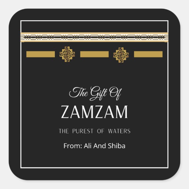 Umrah favors, favours umrah and hajj square sticker (Front)