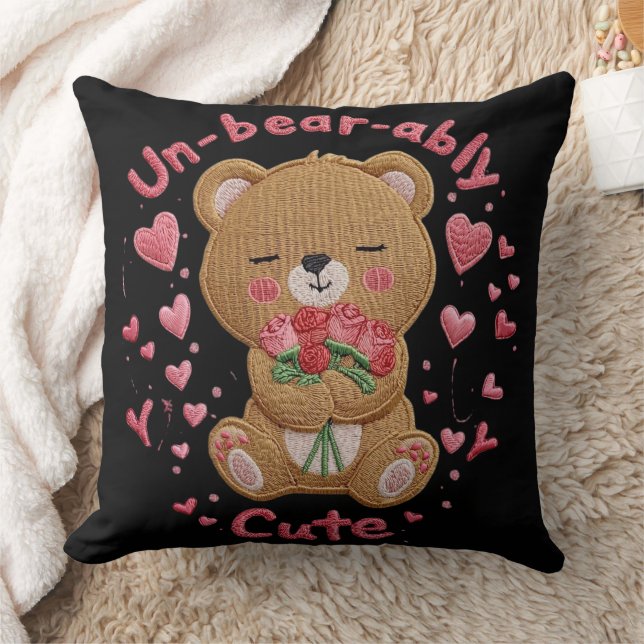 Un-bear-ably Cute Teddy Bear Cushion (Blanket)