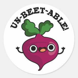 Un-beet-able cute Veggie Beet Pun Classic Round Sticker