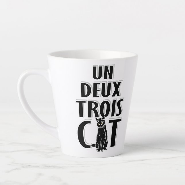 Un Deux Trois Cat French Cats Latte Mug (Left)