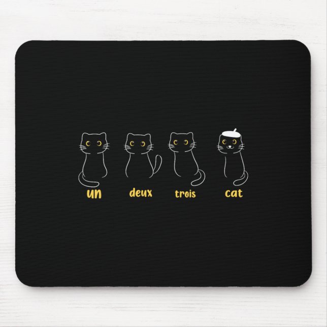 Un Deux Trois Cat Funny Cat Lovers  Mouse Pad (Front)