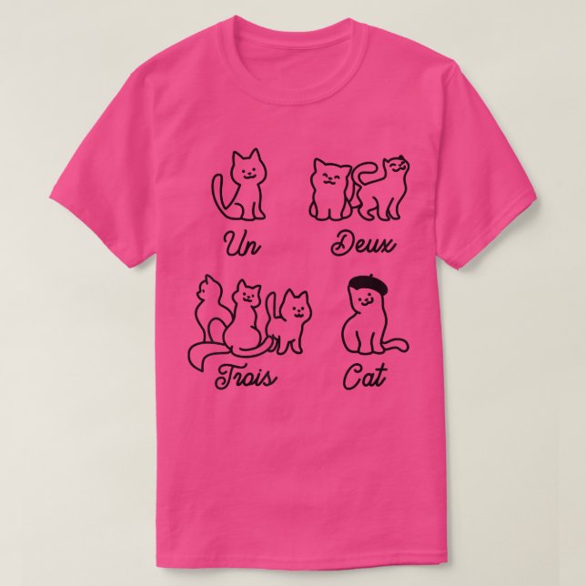 Un Deux Trois Cat Funny  T-Shirt (Design Front)