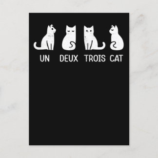 un deux trois cat postcard