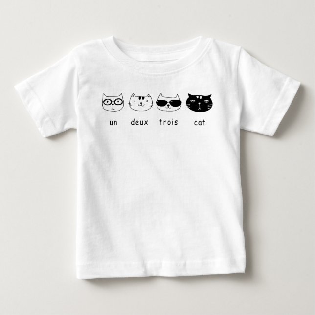 Un Deux Trois Cat,Un Deux Trois Cat / French Cat Baby T-Shirt (Front)