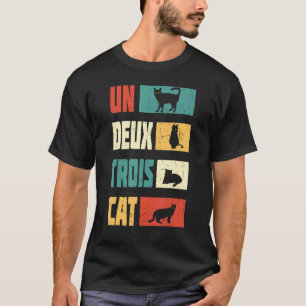 Un Deux Trois Cat Vintage Retro Cat T-Shirt