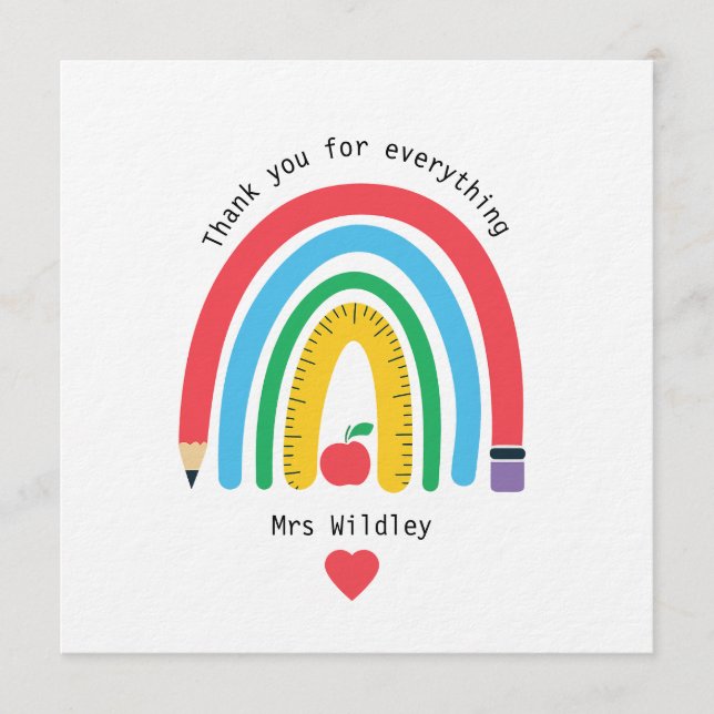 Un enseignant qui vous remercie pour tout invitation (Front)