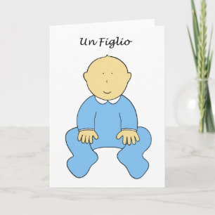 Un Figlio, it's a boy, new baby in Italian. Announcement