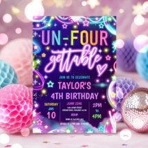 Un-Four-Gettable Neon Glow 4th Birthday Party