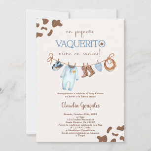 Un Pequeño Vaquerito viene en camino Baby Shower Invitation