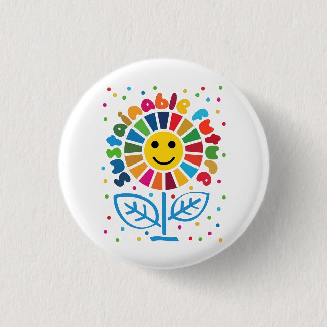 UN SDGs Global Goals 2030 Sustainable Future 3 Cm Round Badge (Front)