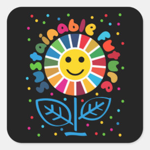 UN SDGs Global Goals 2030 Sustainable Future Square Sticker