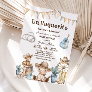 Un Vaquerito Viene en Camino Spanish Baby Shower Invitation