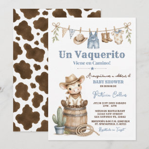 Un Vaquerito Viene en Camino Spanish Baby Shower Invitation