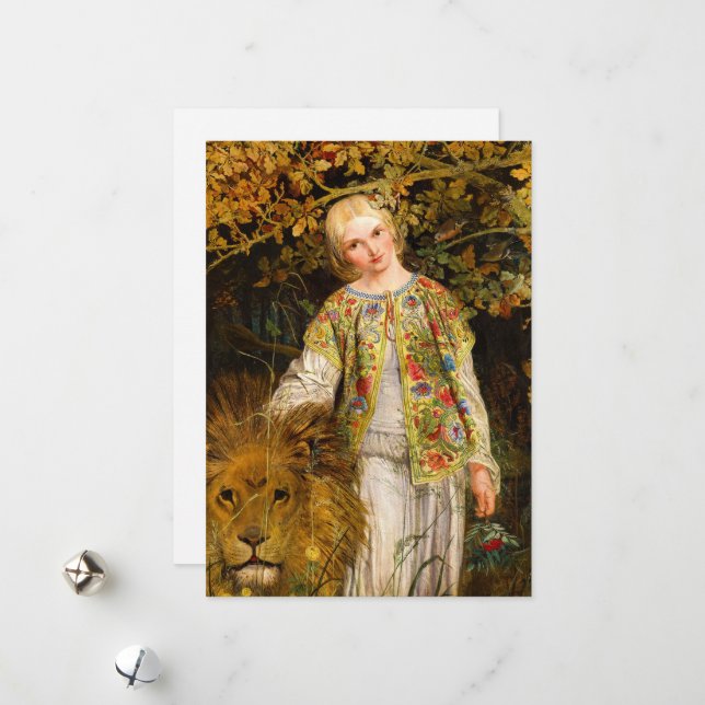 Una and the Lion, 1860 by William Bell Scott Holiday Card (Front/Back In Situ)