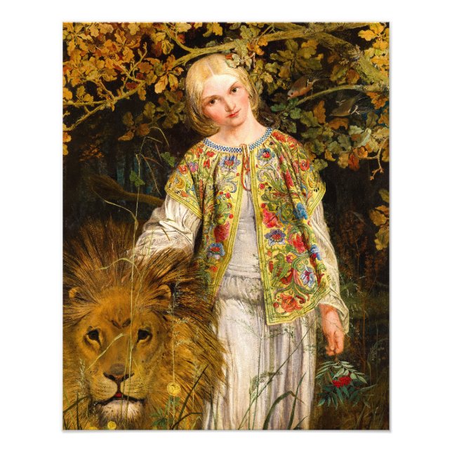 Una and the Lion, 1860 by William Bell Scott Photo Print (Front)