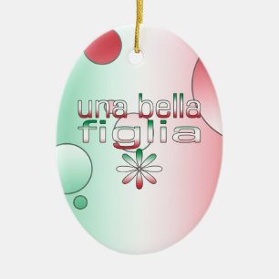 Una Bella Figlia Italy Flag Colours Pop Art Ceramic Tree Decoration