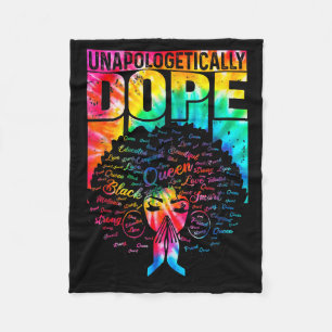 Unalogetically Black Pride Melanin African Tie Dye Fleece Blanket
