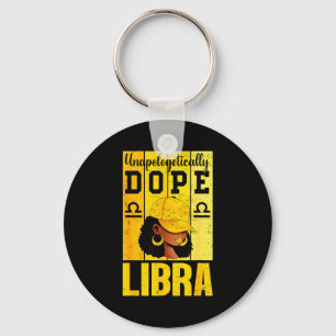 Unalogetically Libra Black Woman Cap Zodiac  Key Ring