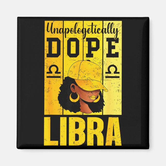 Unalogetically Libra Black Woman Cap Zodiac  Magnet (Front)