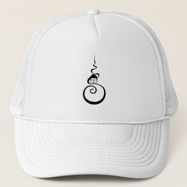 Unalome Buddha, Spiritual Buddhist Symbol Trucker Hat (Front)