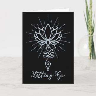 Unalome Symbol Lotus Flower Letting Go  Card