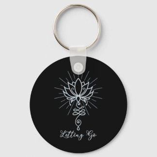 Unalome Symbol Lotus Flower Letting Go  Key Ring
