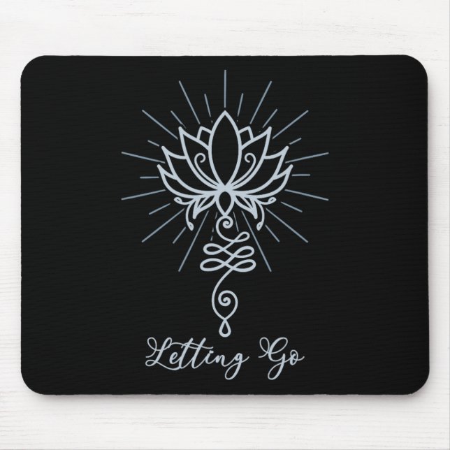 Unalome Symbol Lotus Flower Letting Go  Mouse Pad (Front)