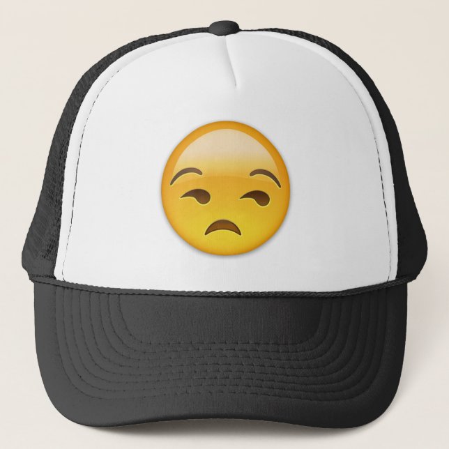 Unamused Face Emoji Trucker Hat (Front)