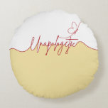 Unapologetic Bold Feminine Statement Round Cushion<br><div class="desc">Some words don’t whisper. They make a statement. This Unapologetic typography design celebrates confidence, individuality, and fearless self-expression. With soft feminine script and a bold message, it’s perfect for anyone who believes in owning their voice and living authentically. Whether you're decorating your space, styling your everyday essentials, or choosing a...</div>