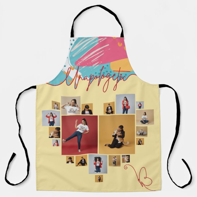 Unapologetic Personalised Feminine Photo Collage Apron (Front)