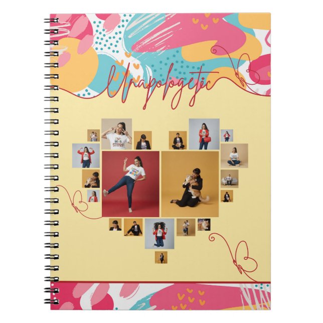 Unapologetic Personalised Feminine Photo Collage Notebook (Front)