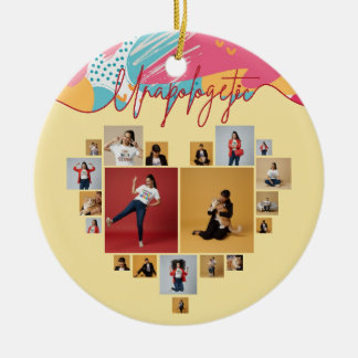 Unapologetic Personalized Feminine Photo Collage Ceramic Tree Decoration