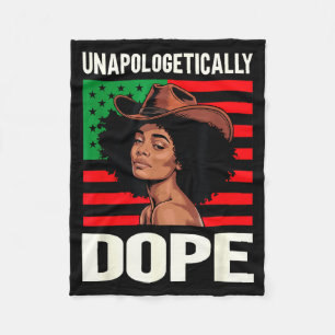Unapologetically Afro Cowgirl Pan African Flag Fleece Blanket