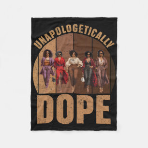 Unapologetically Black Drug Pride Afro Black Histo Fleece Blanket